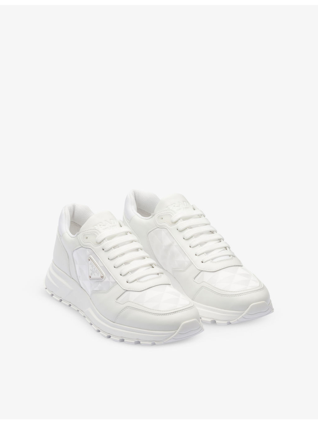 Re-Nylon brand-plaque leather and recycled-nylon high-top trainers - 4