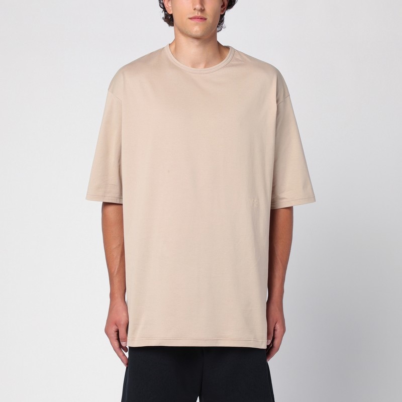 Beige over T-shirt in cotton - 1