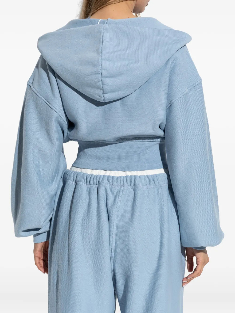 T BY ALEXANDER WANG - Women Branded Seam Label Cropped Zip Up Hoodie - 4