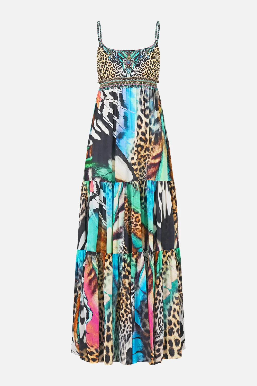 LONG DRESS WITH JERSEY BODICE BUTTERFLY BOHEMIA - 1
