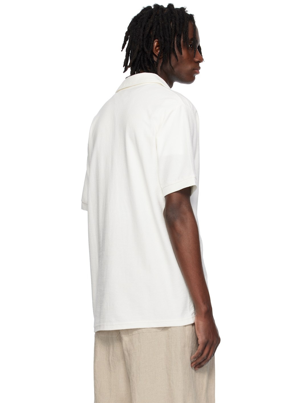 White Dry Cotton Skipper Shirt - 3