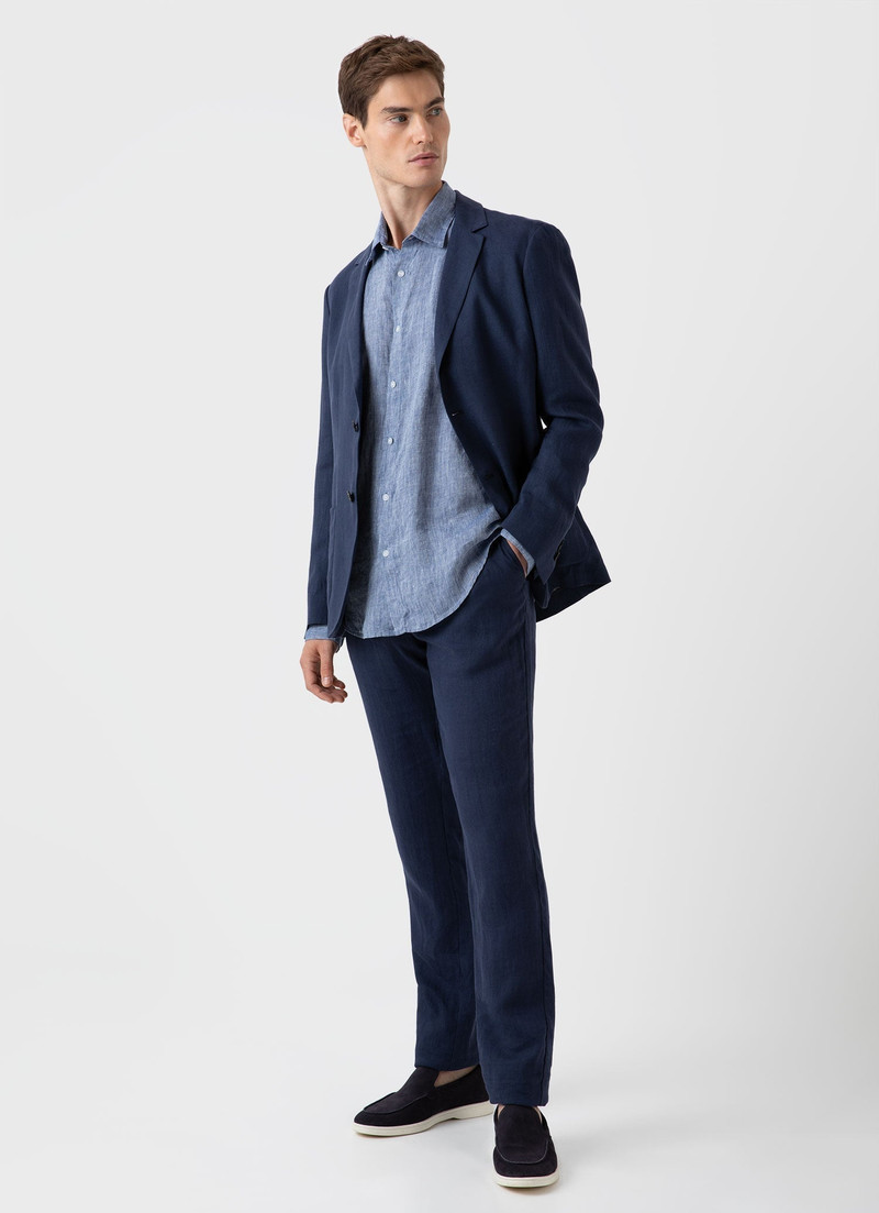 Sunspel Linen Long Sleeve Shirt outlook