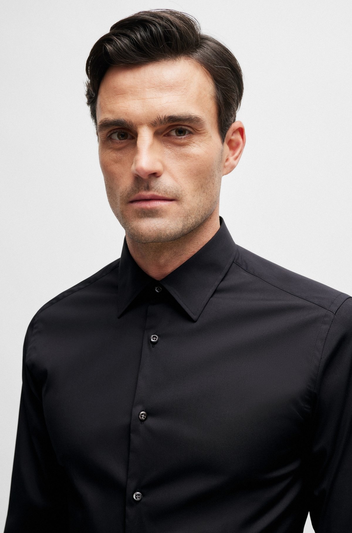 SLIM-FIT SHIRT IN POPLIN WITH STRETCH - 3