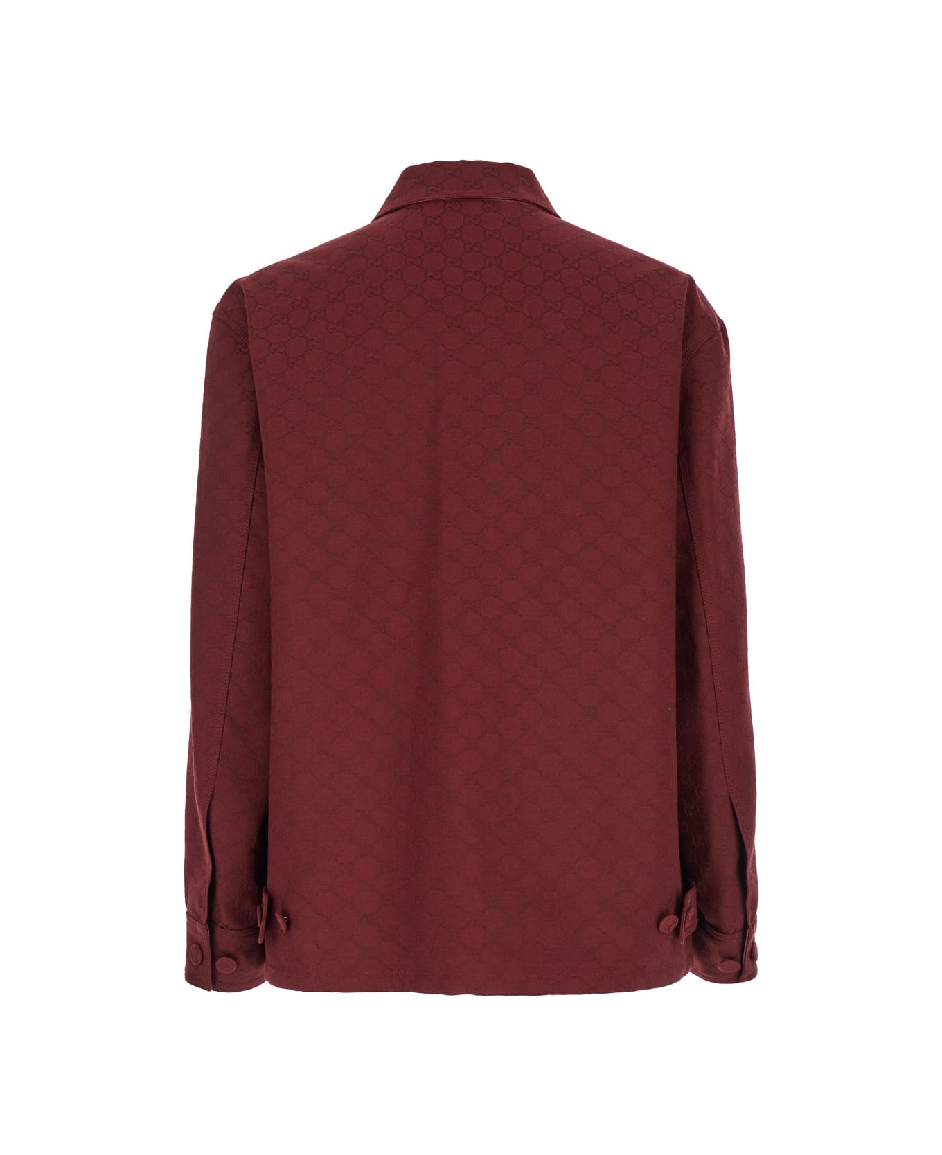 Bordeaux Jacket With All-over Gg Motif In Cotton Blend Man - 2