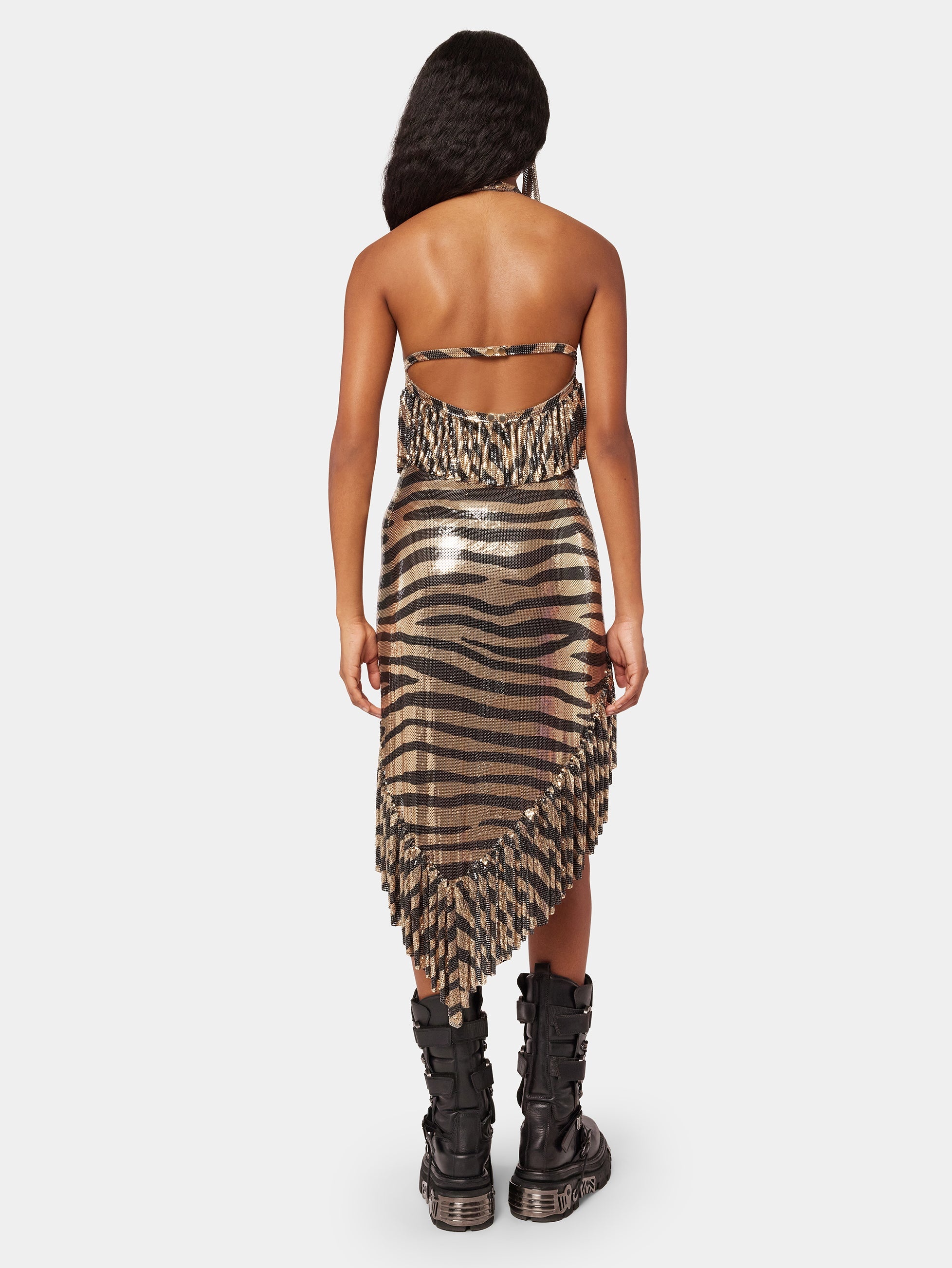 LONG PIXEL SKIRT WITH TIGER PRINT - 6