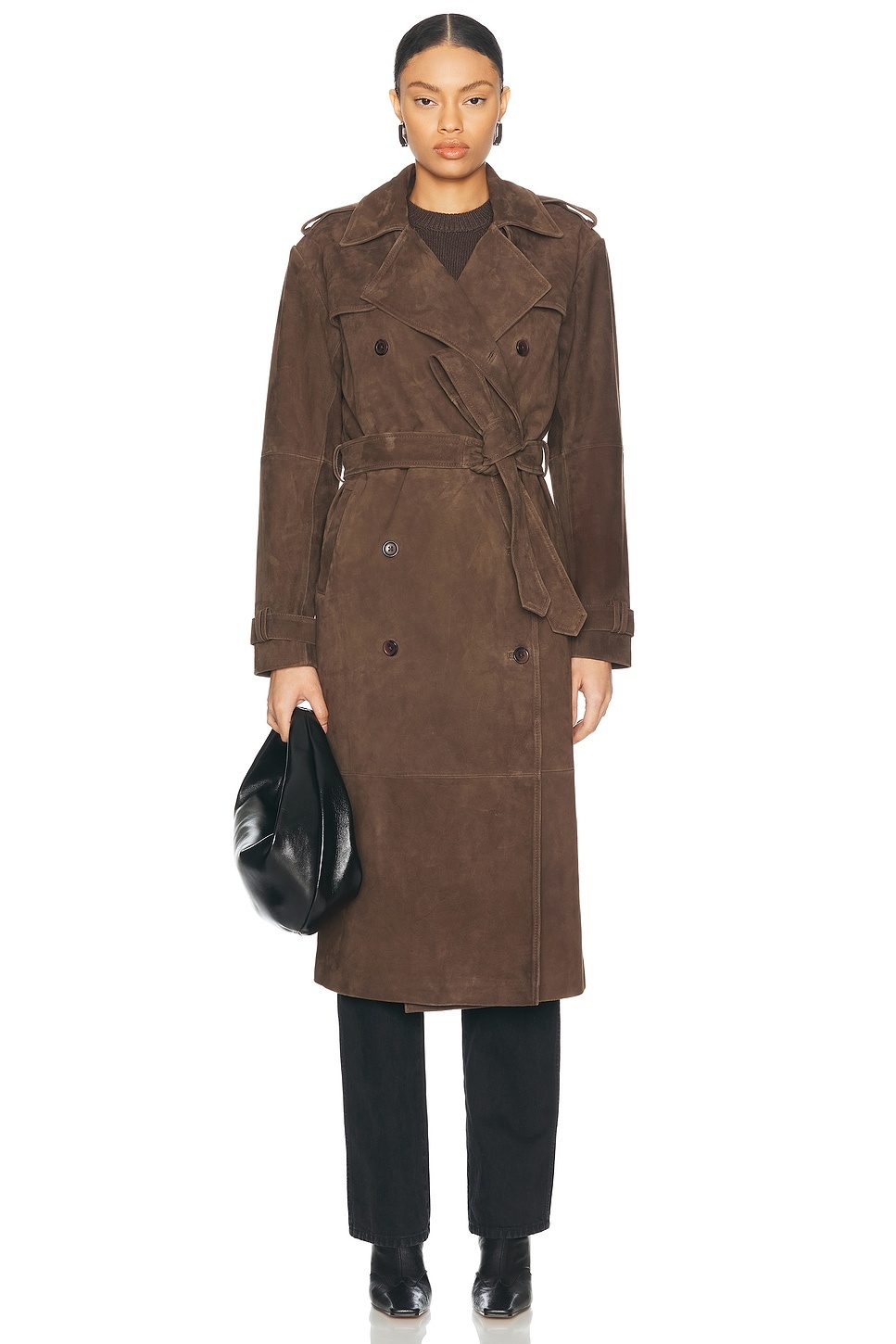 Suede Trench Coat - 1