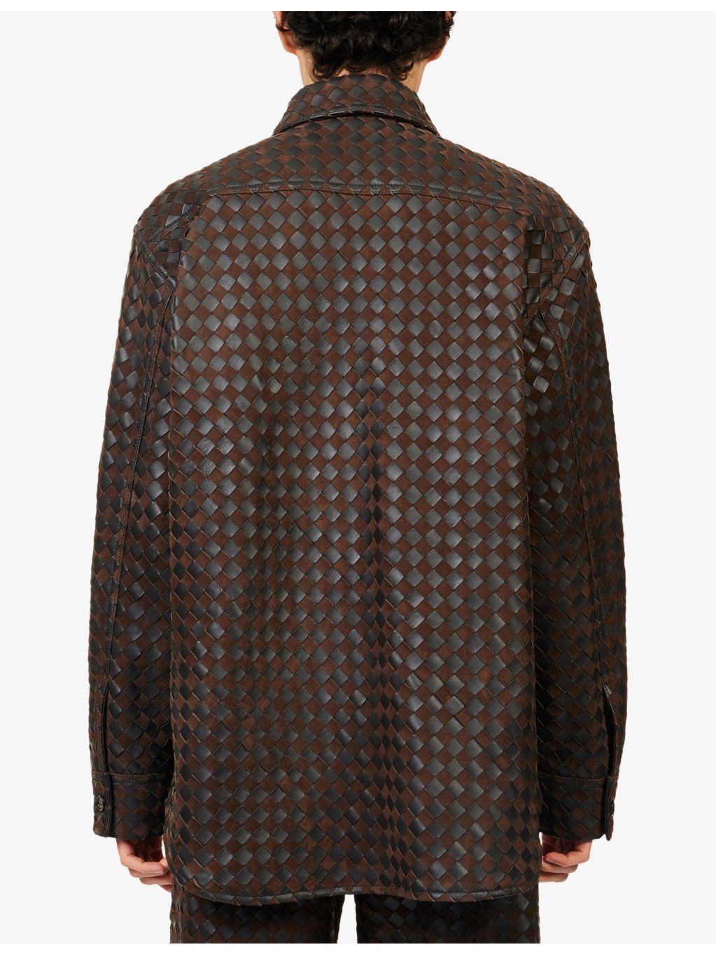 Relaxed-Fit Intrecciato Leather Shirt - 4