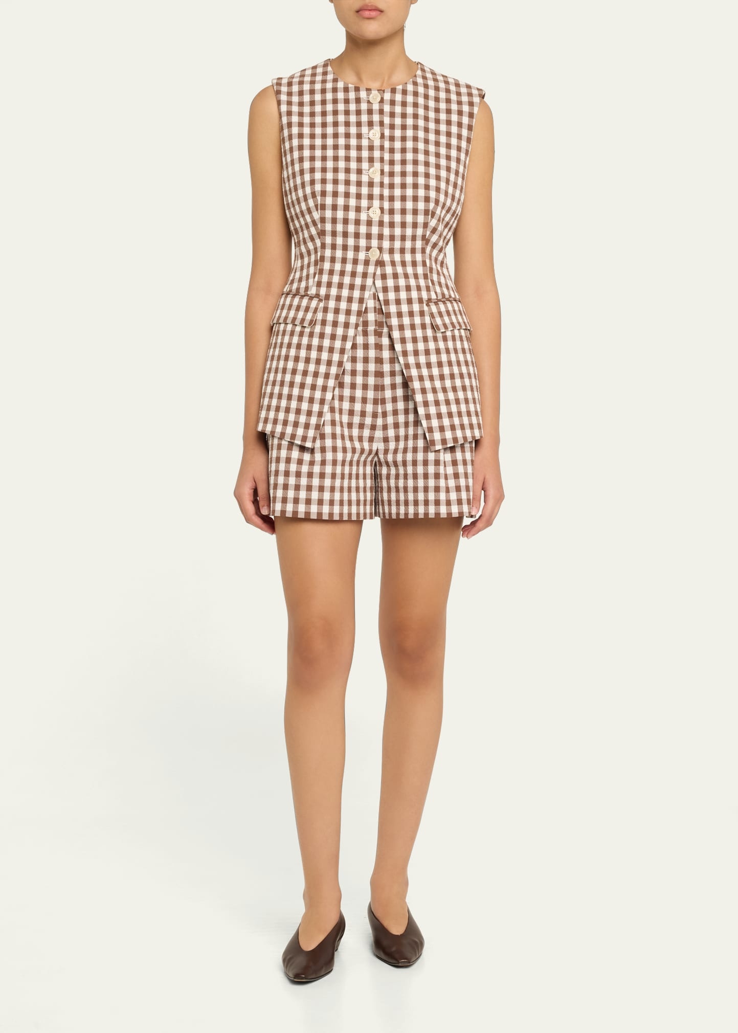 Lois Gingham Tailored Vest - 2
