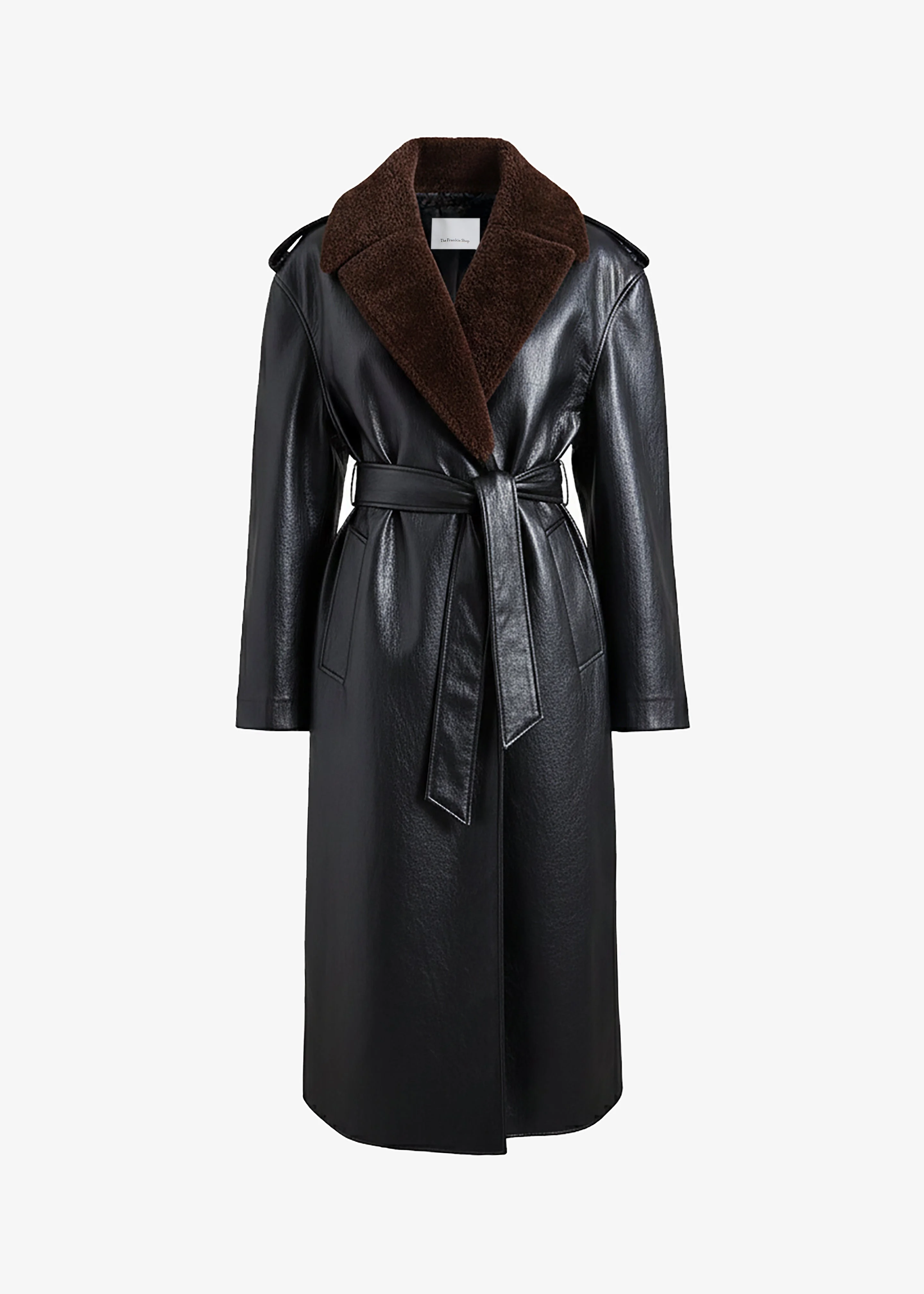 Edra Removable Collar Trench Coat - Black - 1
