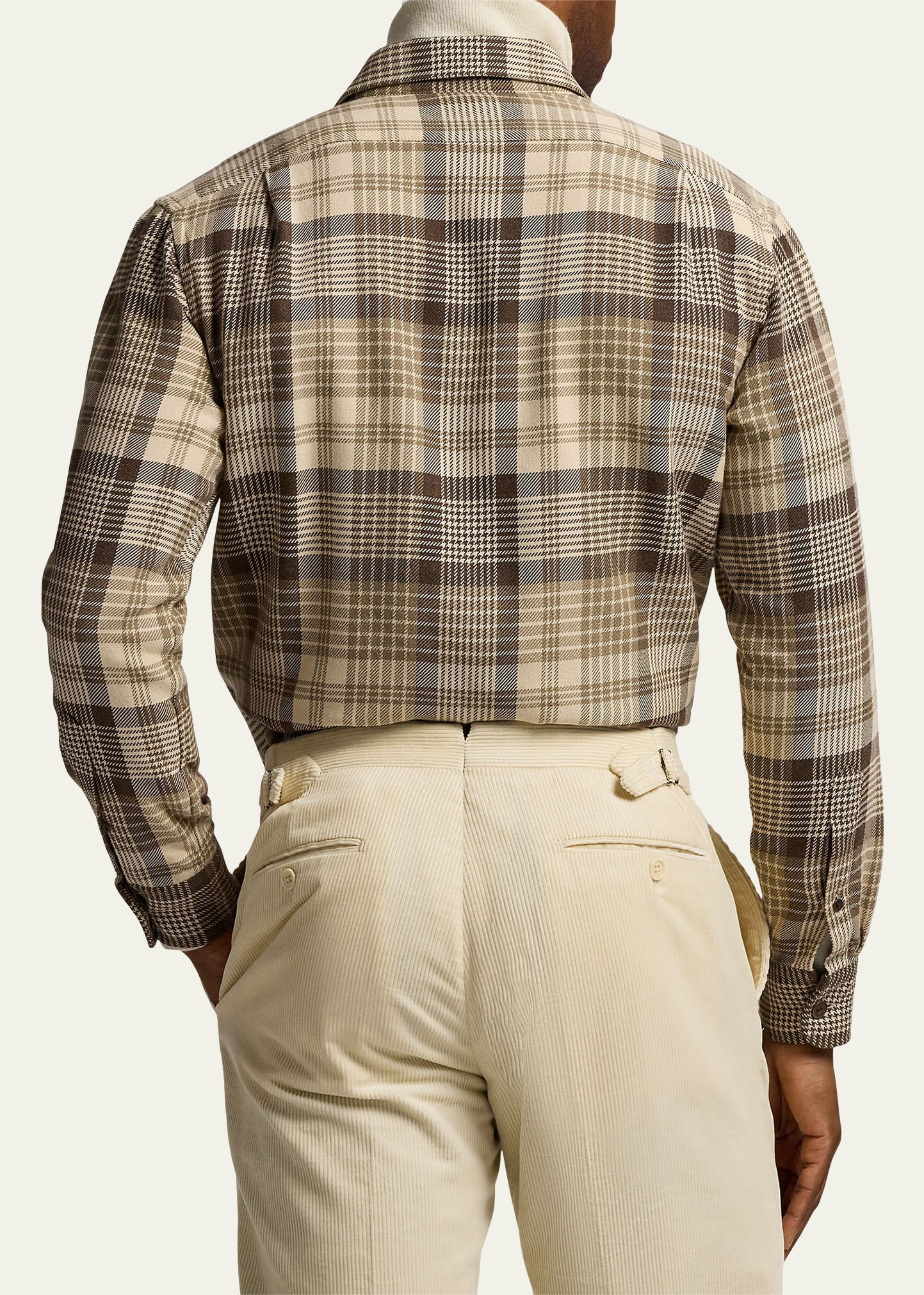 Men's Cotton Plaid Double-Pocket Button-Down Shirt - 3