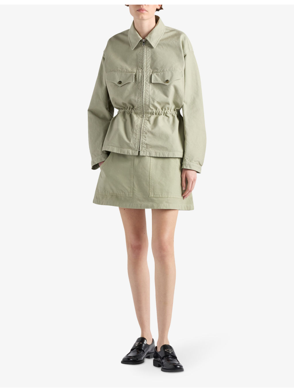 Flap-pocket drawstring-waist cotton-canvas jacket - 2