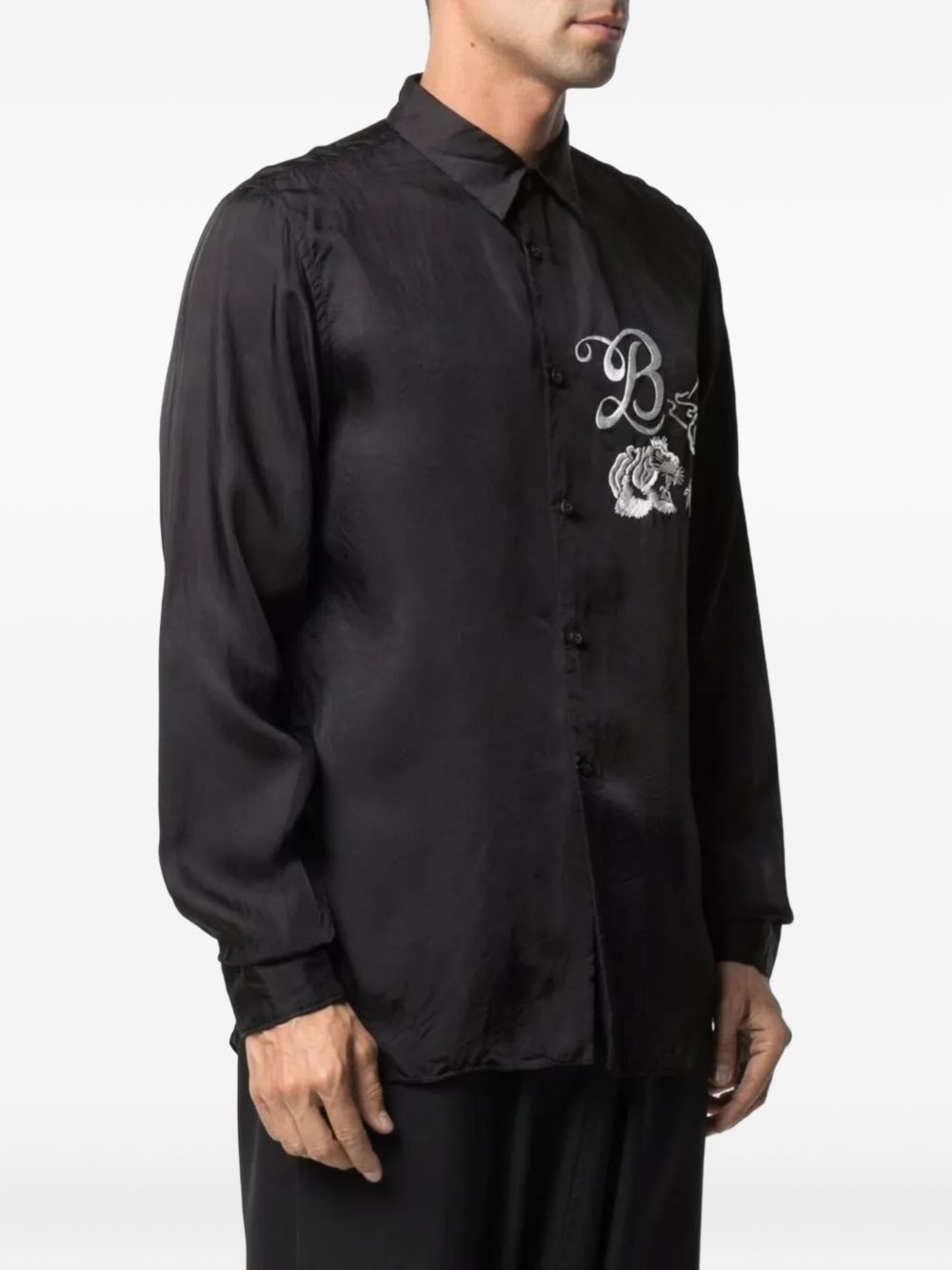 tiger-embroidered shirt - 4