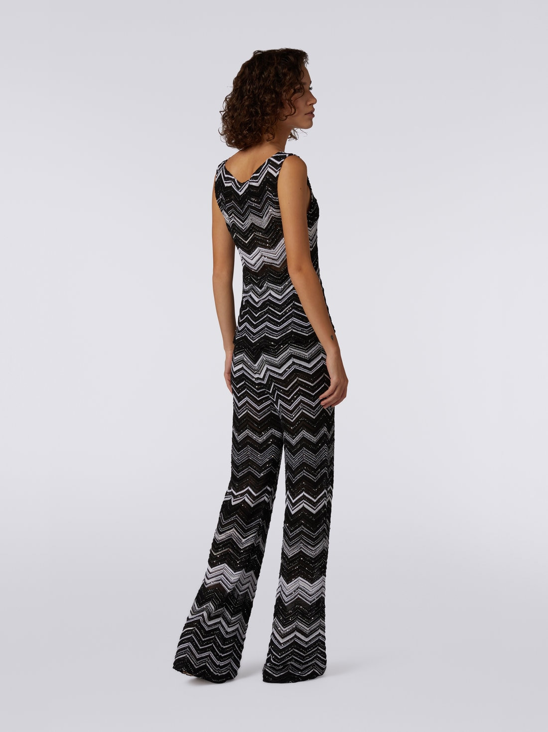 Viscose chevron tank top with sequins - 4