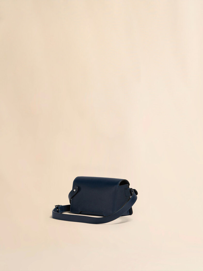 Marni DEEP BLUE LEATHER TRUNKAROO CROSSBODY BAG outlook