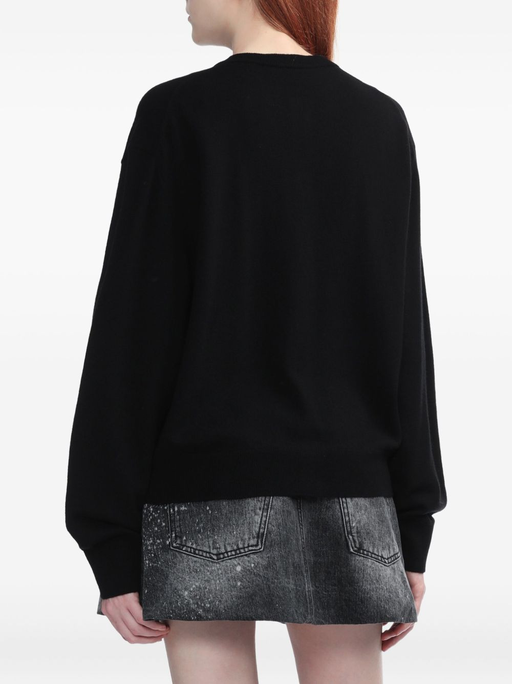 bear-logo button cardigan - 4