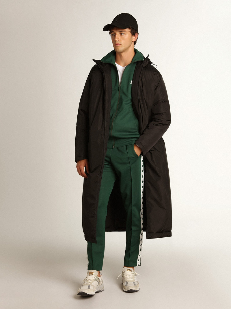 Golden Goose Bright-green Denis Star Collection zipped sweatshirt with white strip and contrasting green stars outlook
