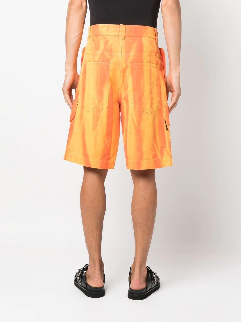 abstract-stripe cargo shorts - 4