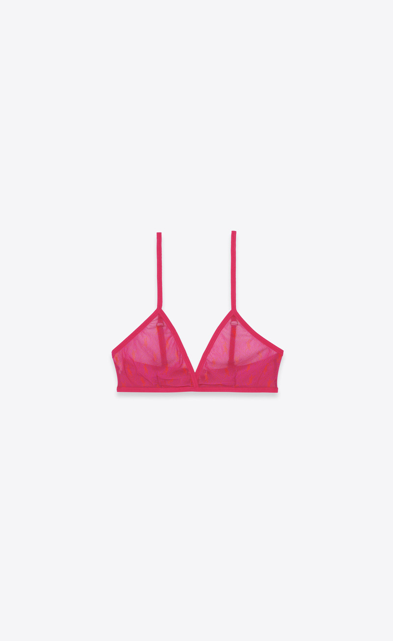 monogram bra in tulle jersey - 1