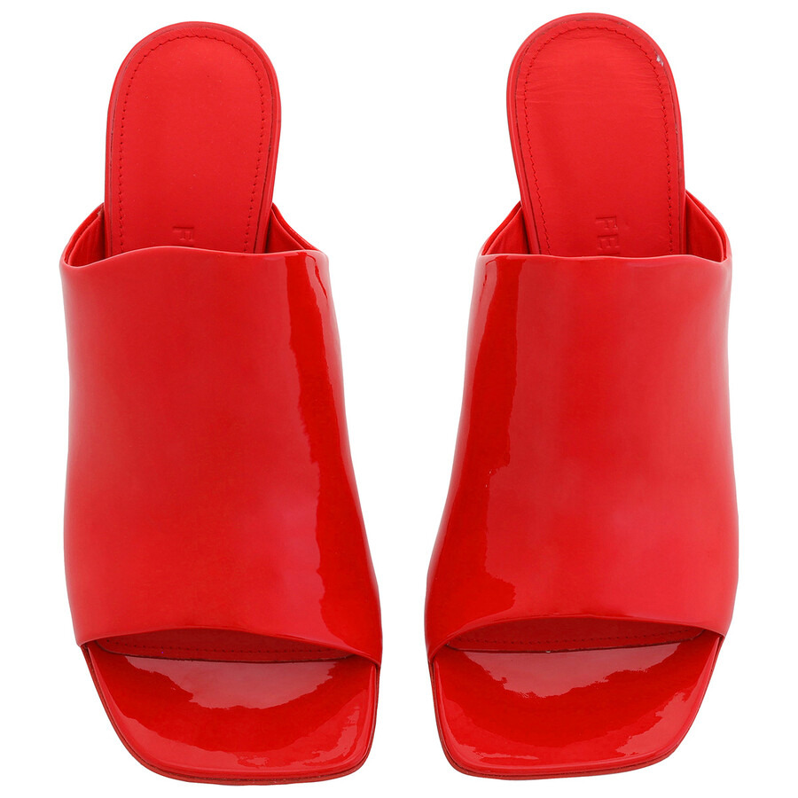 Salvatore Ferragamo Red Calfskin Open-Toe Slide Sandals - 3