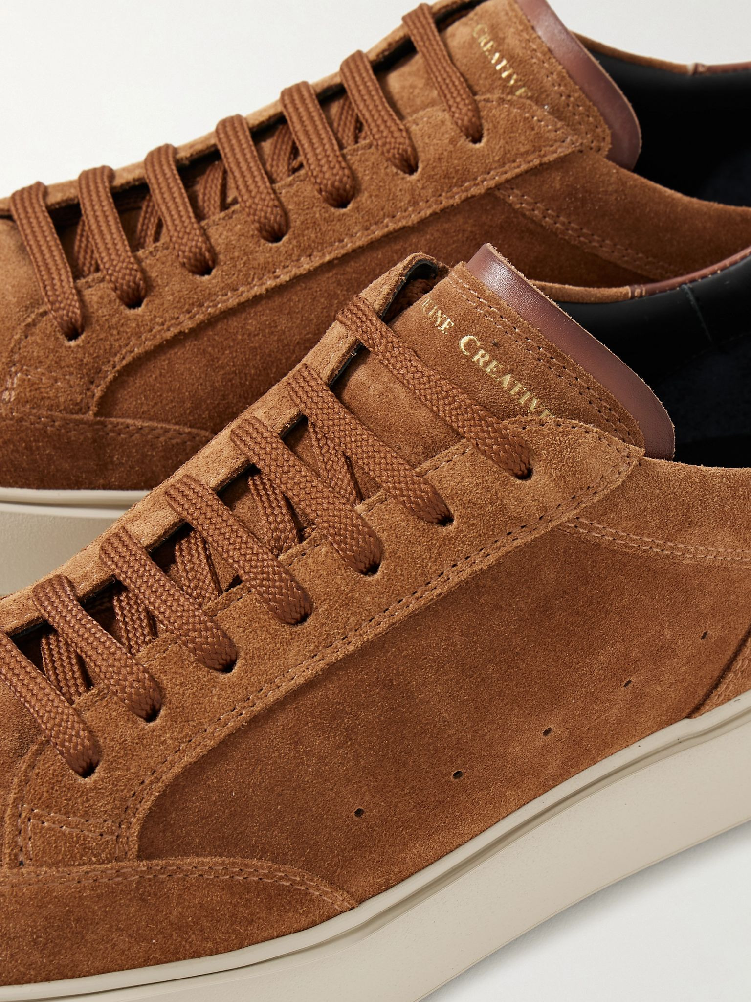 Sequel 002 Leather-Trimmed Suede Sneakers Tan - 5