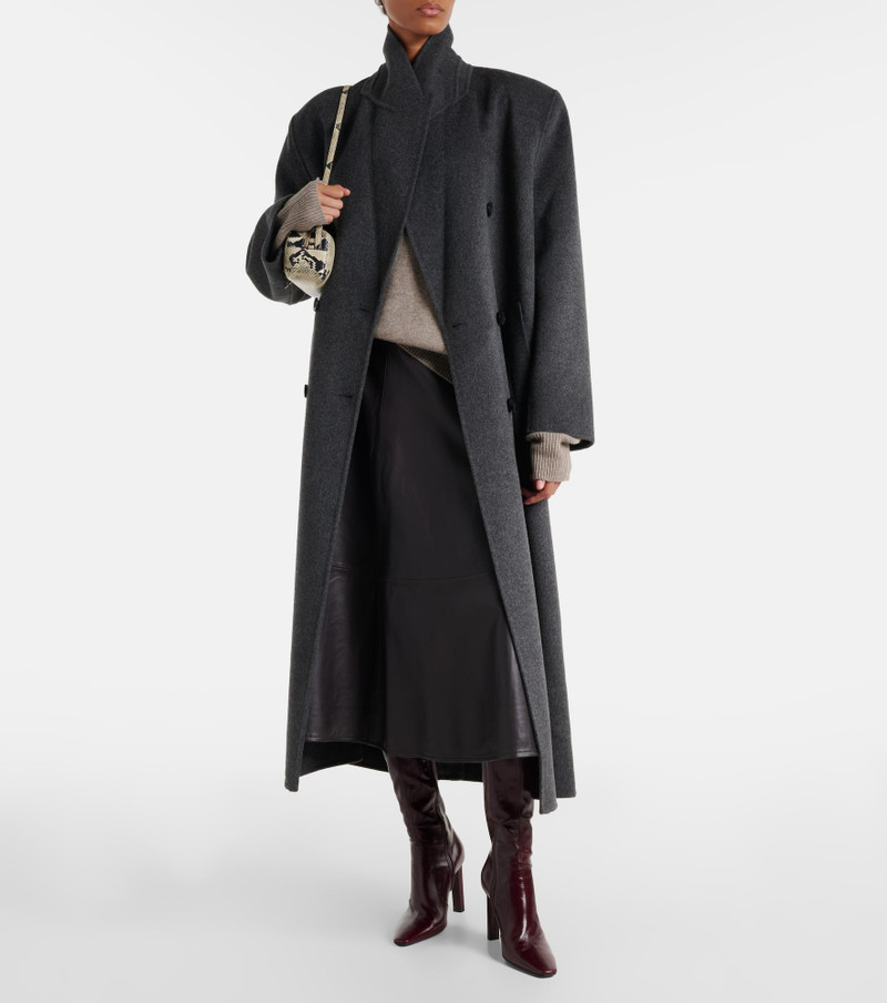 The Frankie Shop Savil leather midi skirt outlook