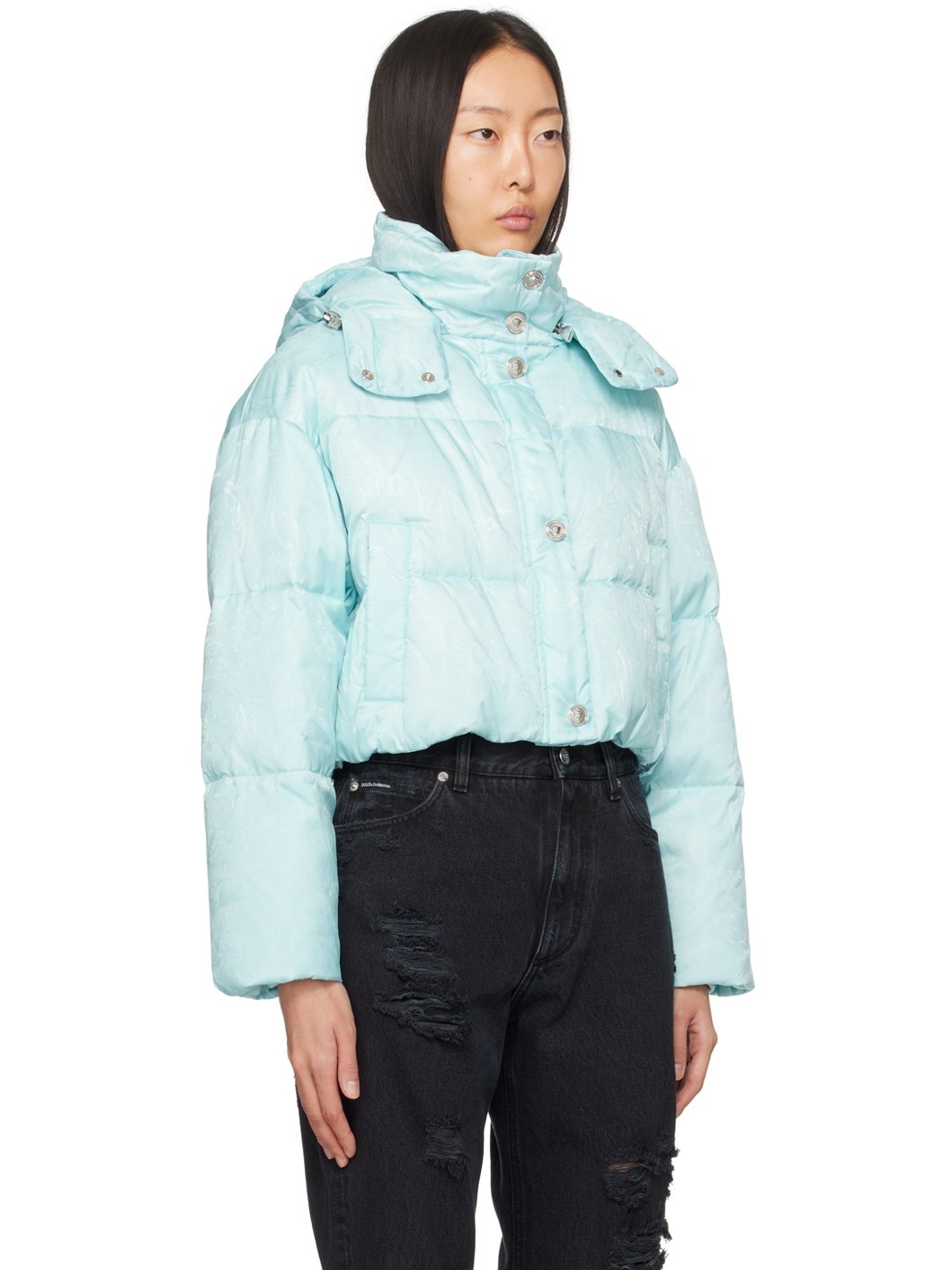 Blue Barocco Down Jacket - 2
