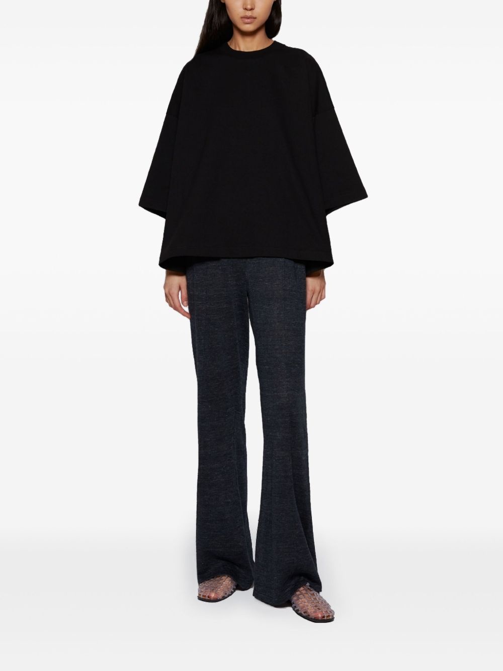 linen flared trousers - 2