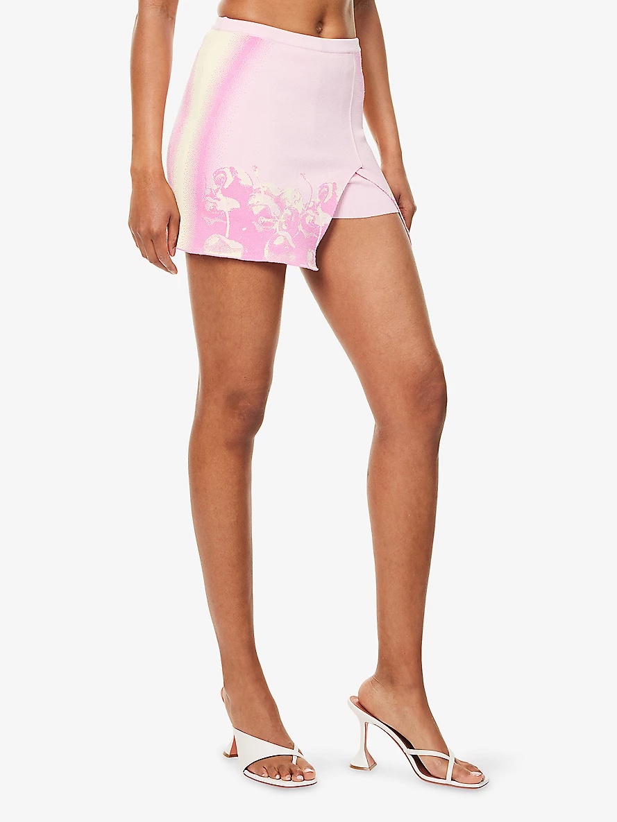 Eila Cherry-Print Stretch-Woven Mini Skort - 3