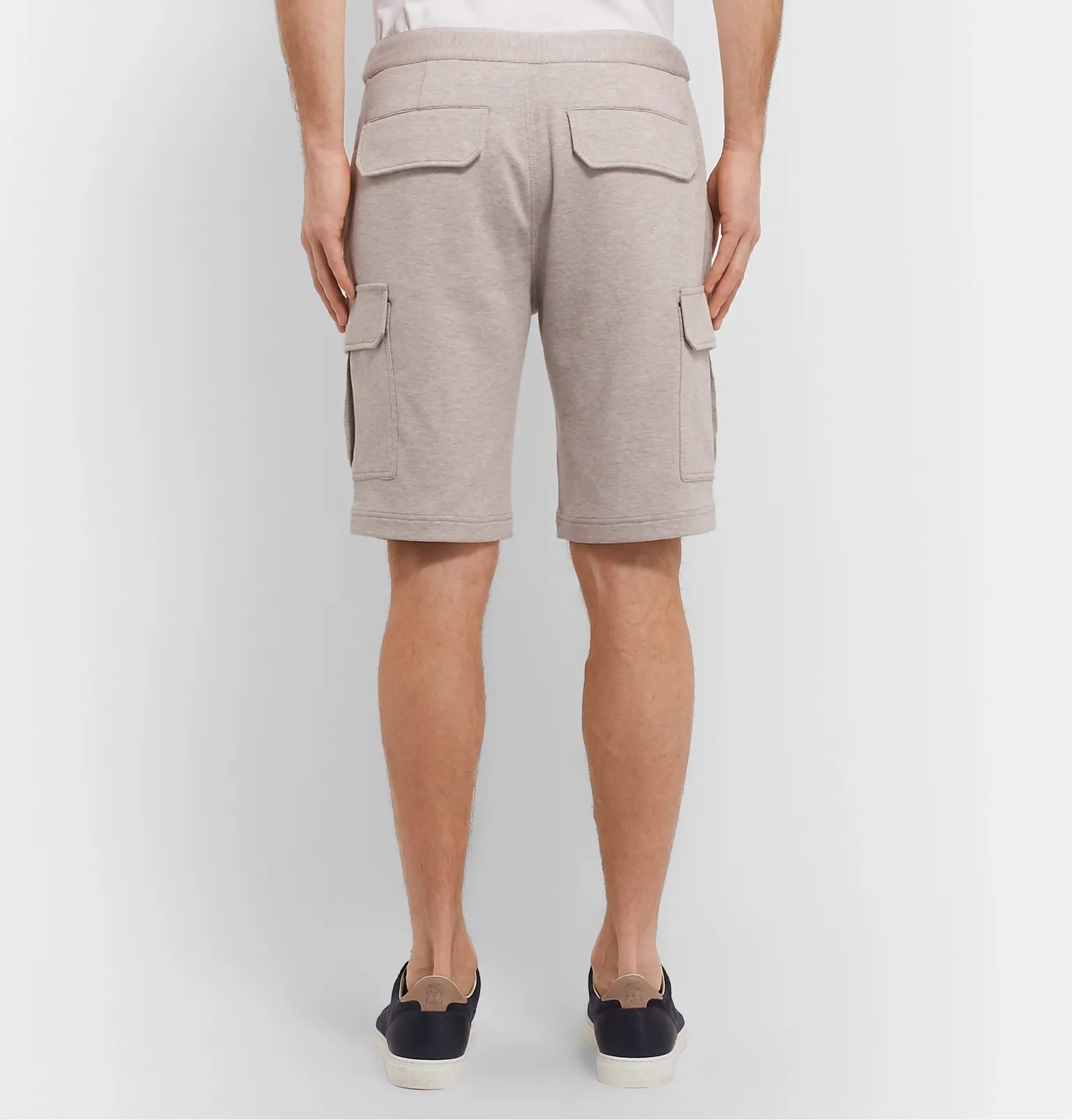 Mélange Cotton-Blend Jersey Cargo Shorts - 5