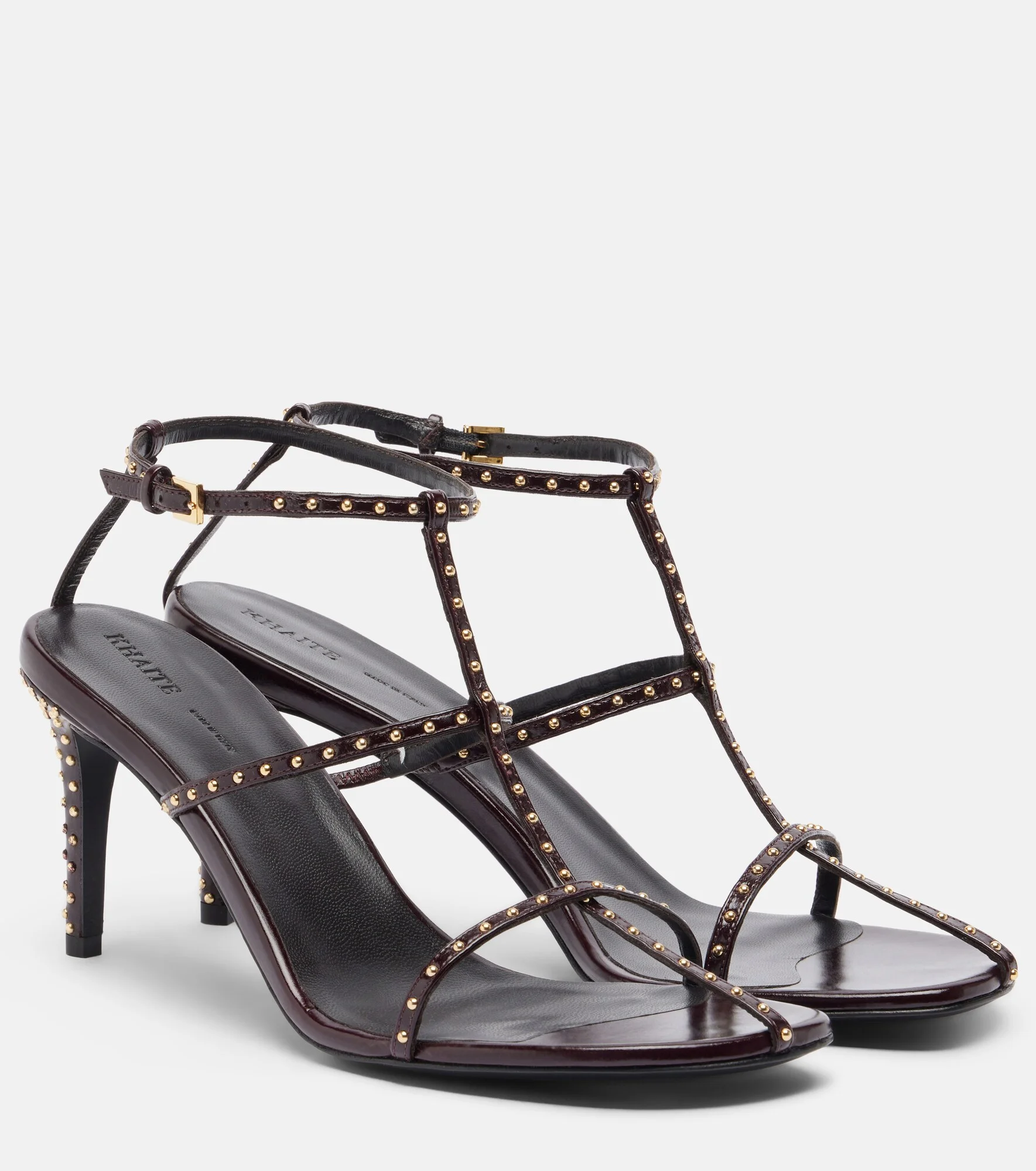 Cage studded leather sandals - 1