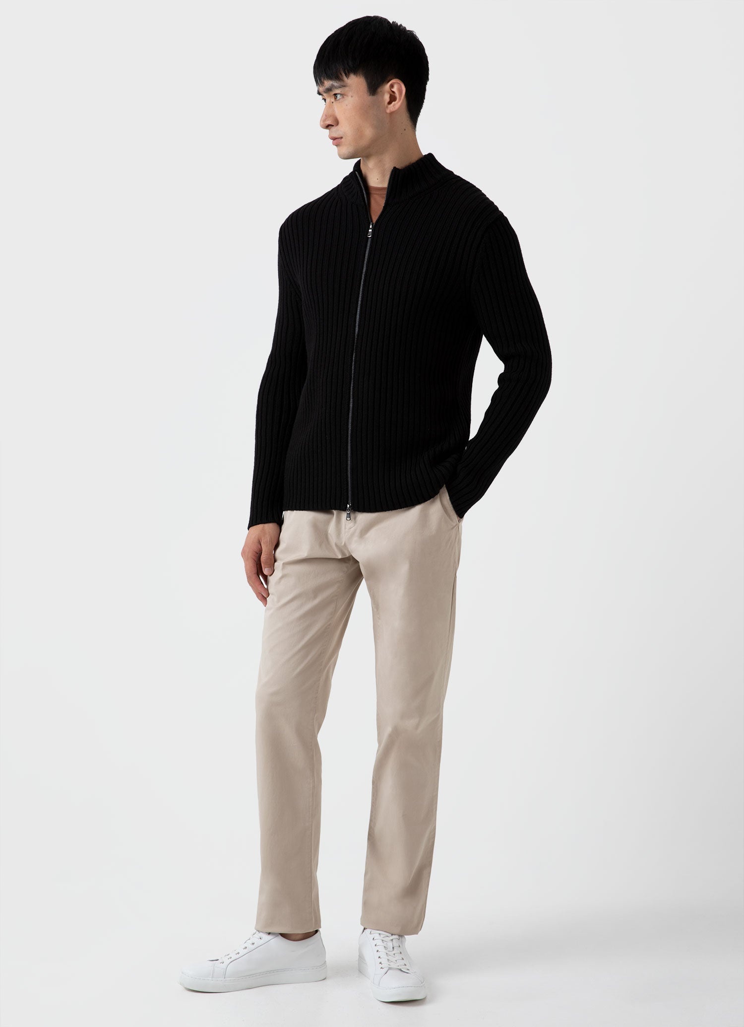 Merino Rib Zip Cardigan - 3