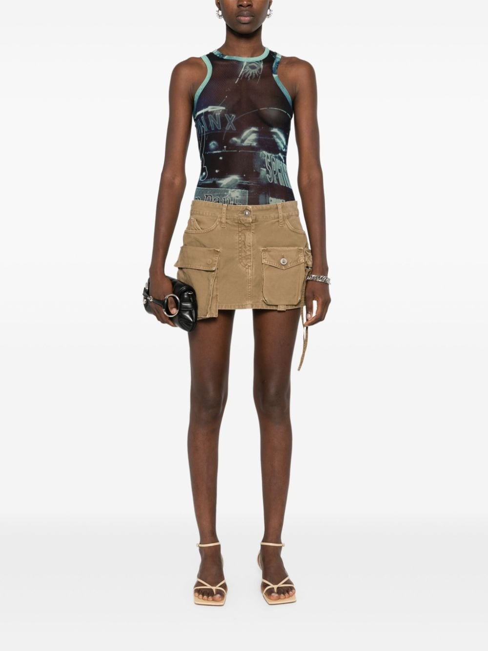 Pigalle-print mesh bodysuit - 2