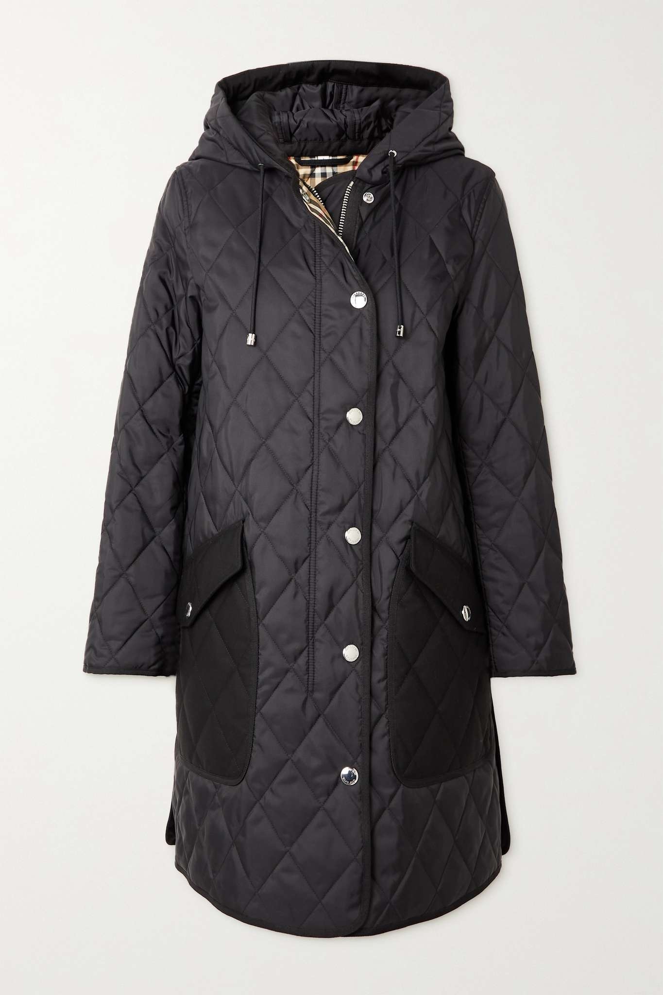 Hooded quilted padded shell coat - 1