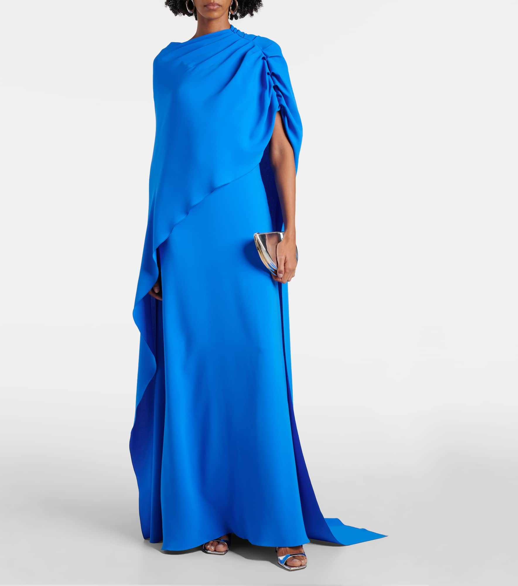 Draped silk-blend georgette gown - 2