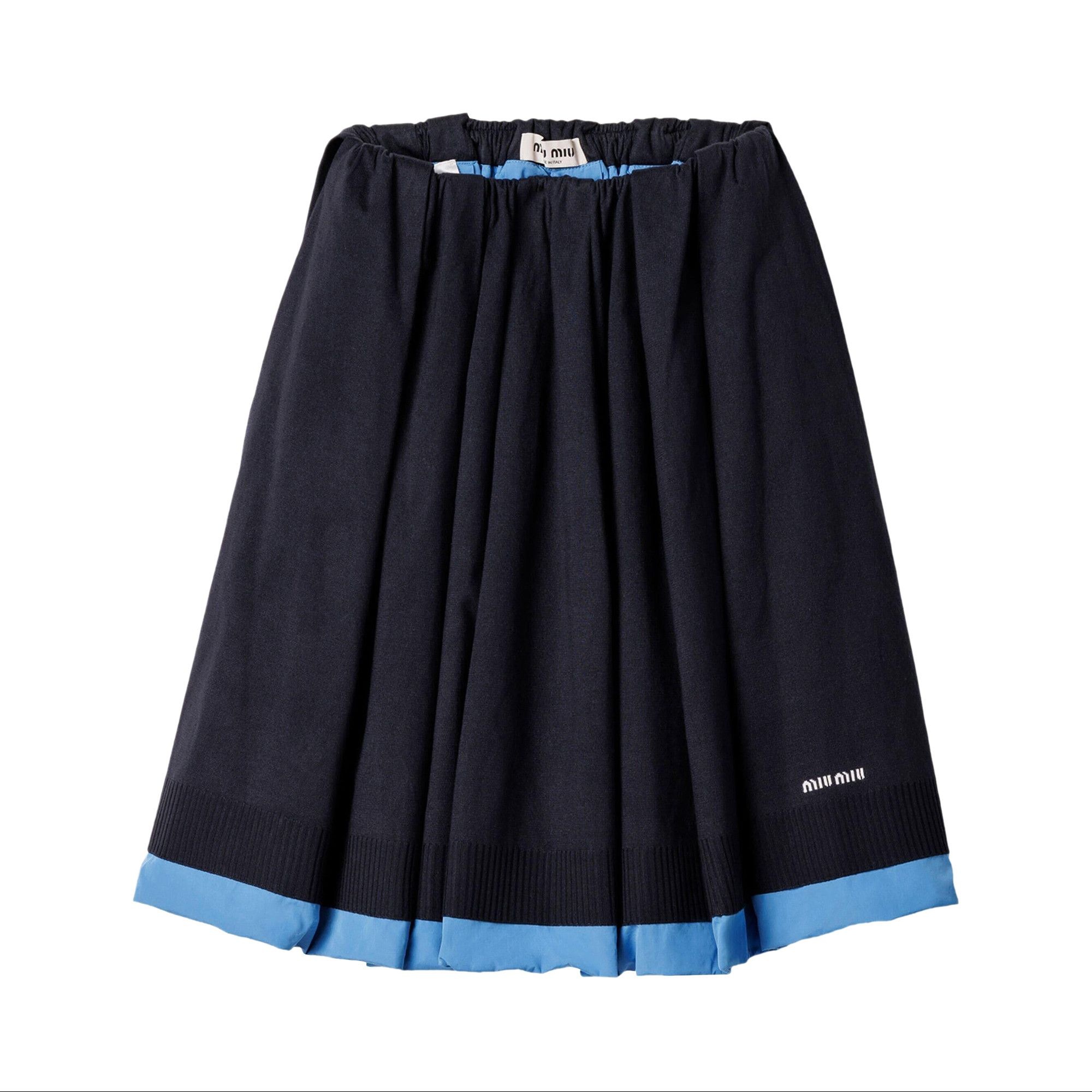 Miu Miu Pleated Poplin Skirt 'Azure Blue' - 1