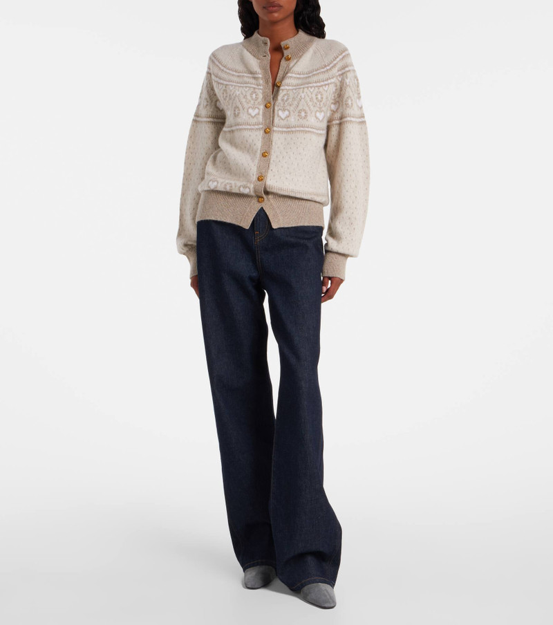 KHAITE Marc Fair Isle cashmere cardigan outlook