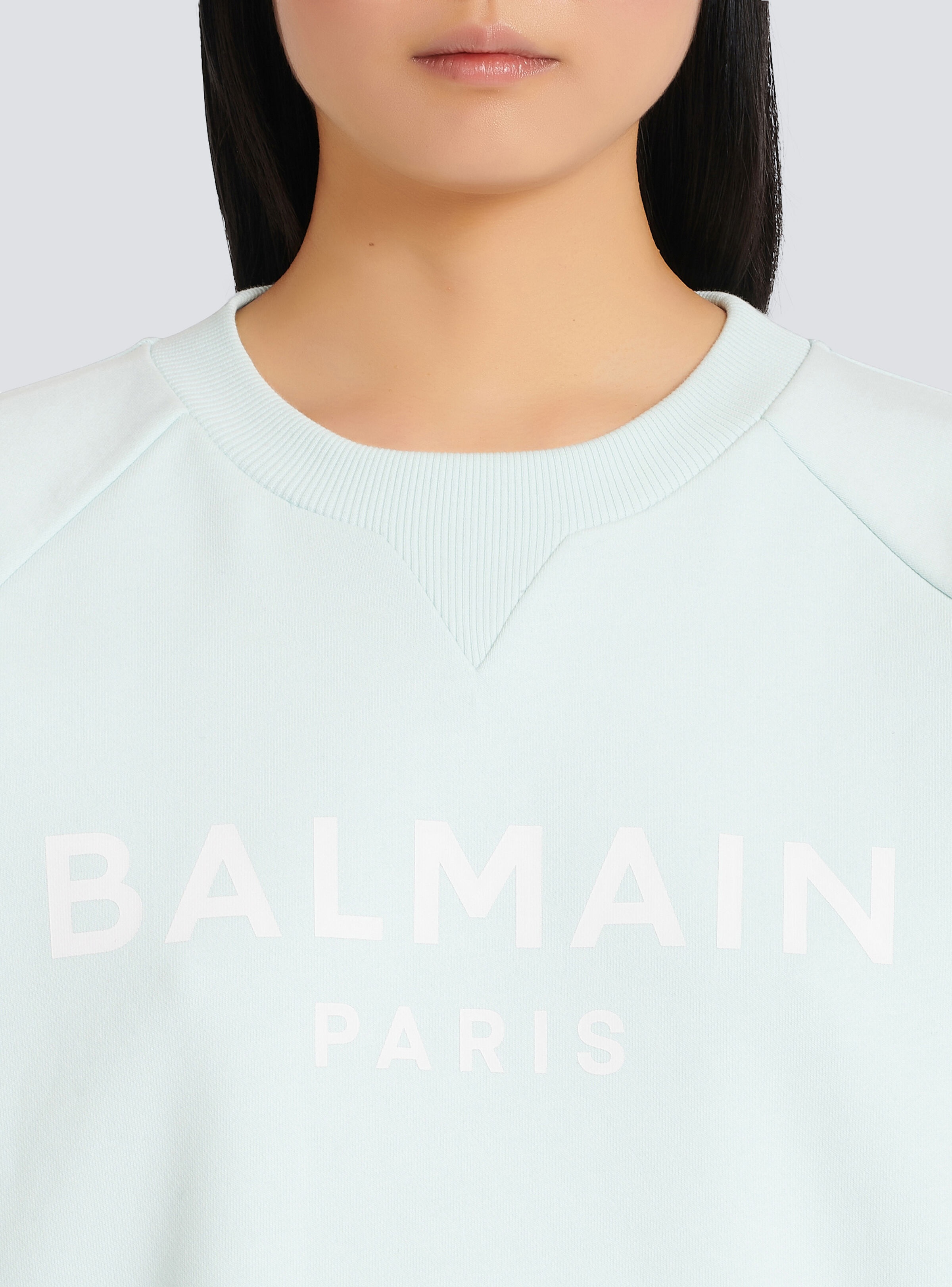 Eco-designed cotton sweatshirt with Balmain logo print - 2