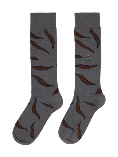 Vivienne Westwood Gray Embroidered Socks outlook
