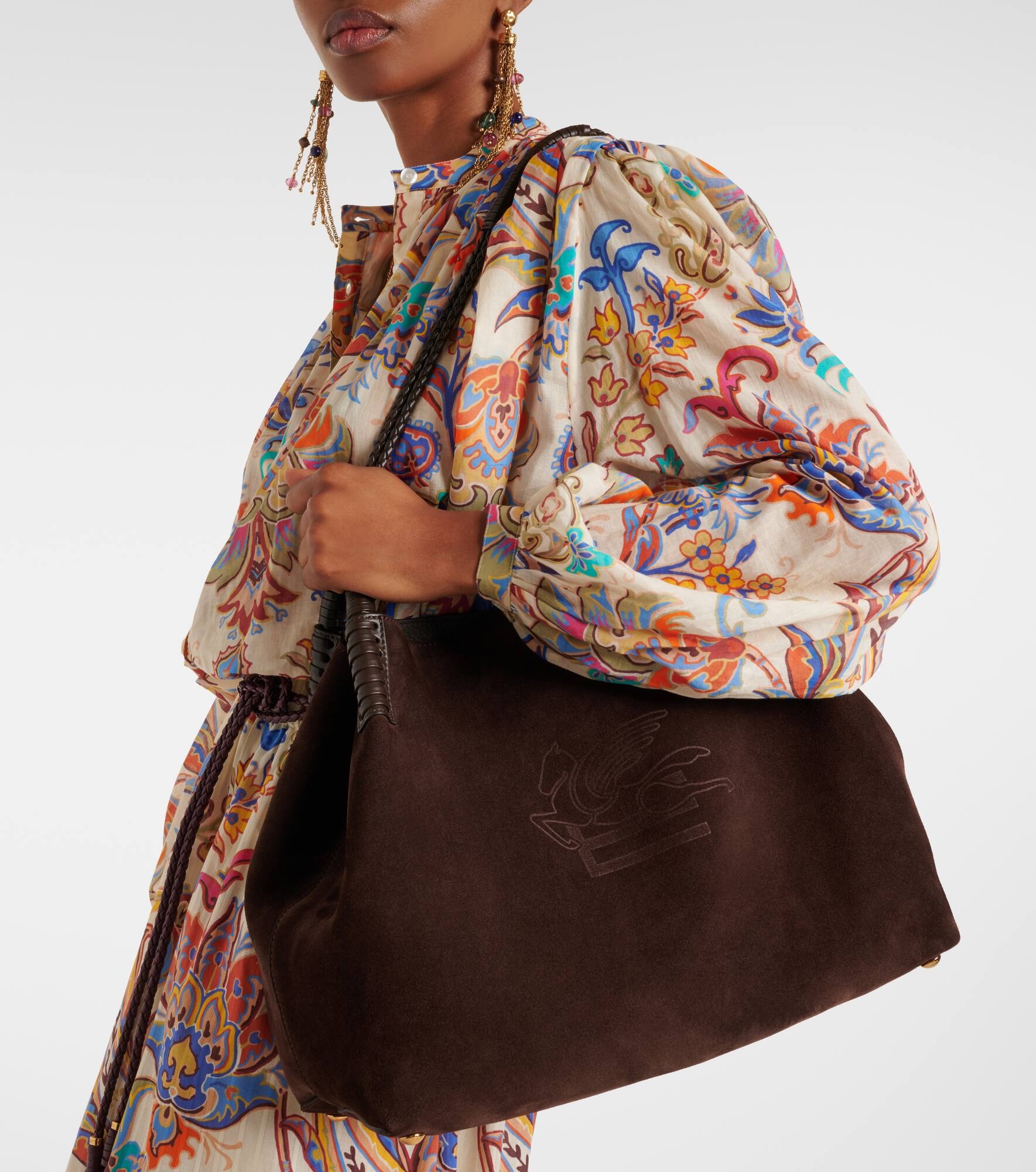 Libra Medium suede tote bag - 2