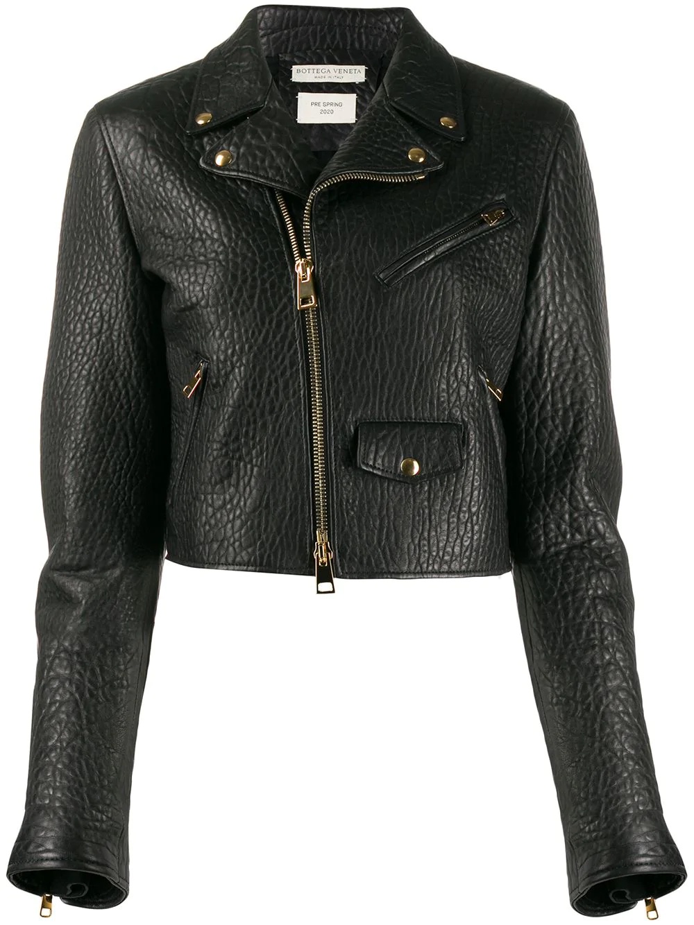 cropped biker jacket - 1