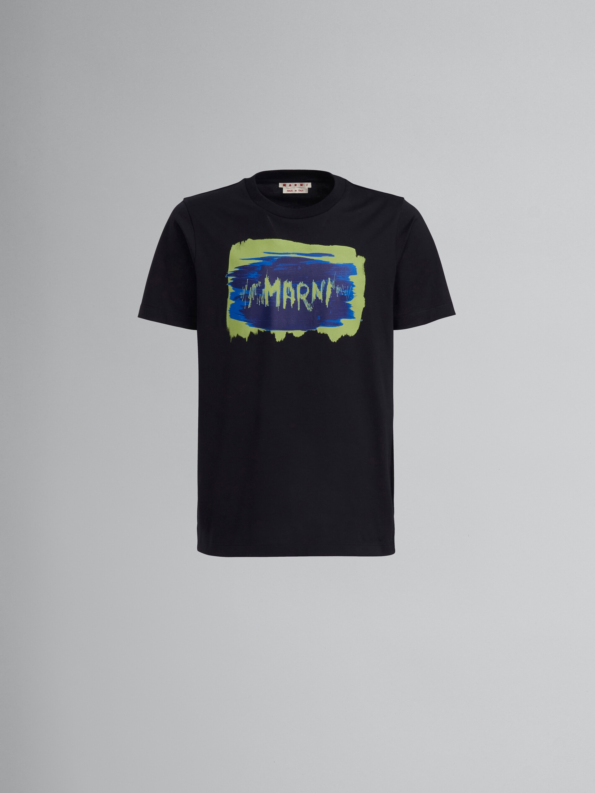 BLACK T-SHIRT WITH LOGO - 1