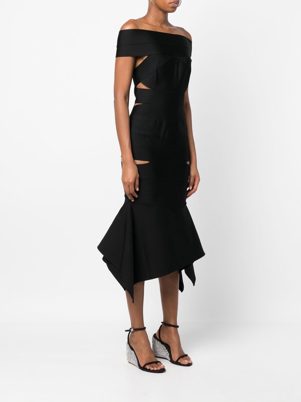 cut-out off-shoulder dress - 3