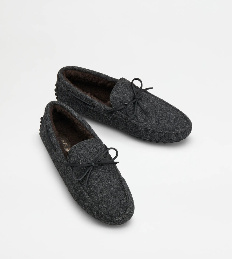 GOMMINO DRIVING SHOES IN FELT - GREY, BLACK 3