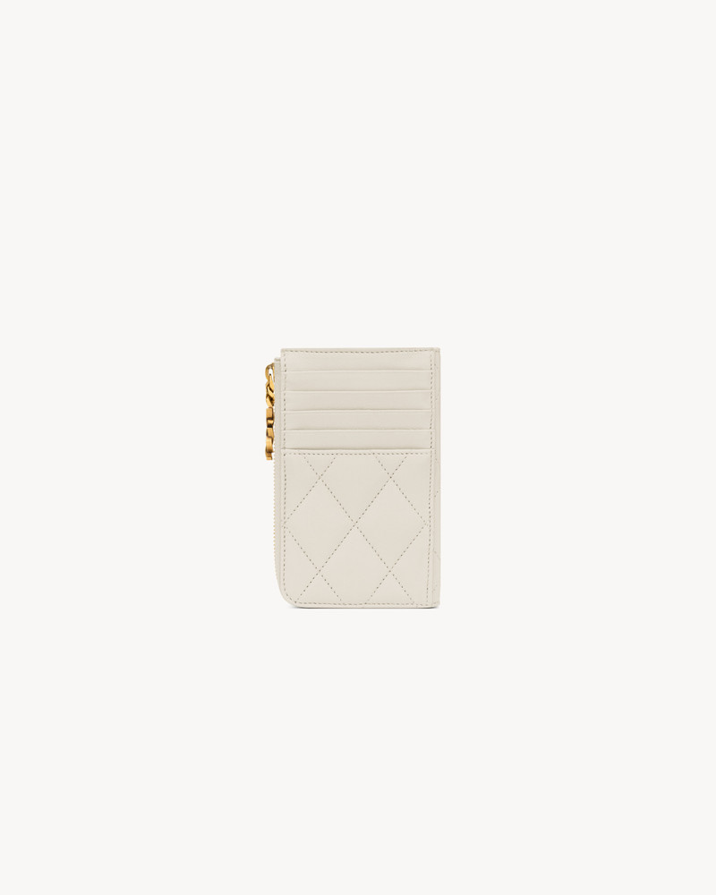 SAINT LAURENT CASSANDRE BIJOU ZIP CARD CASE IN LAMBSKIN outlook