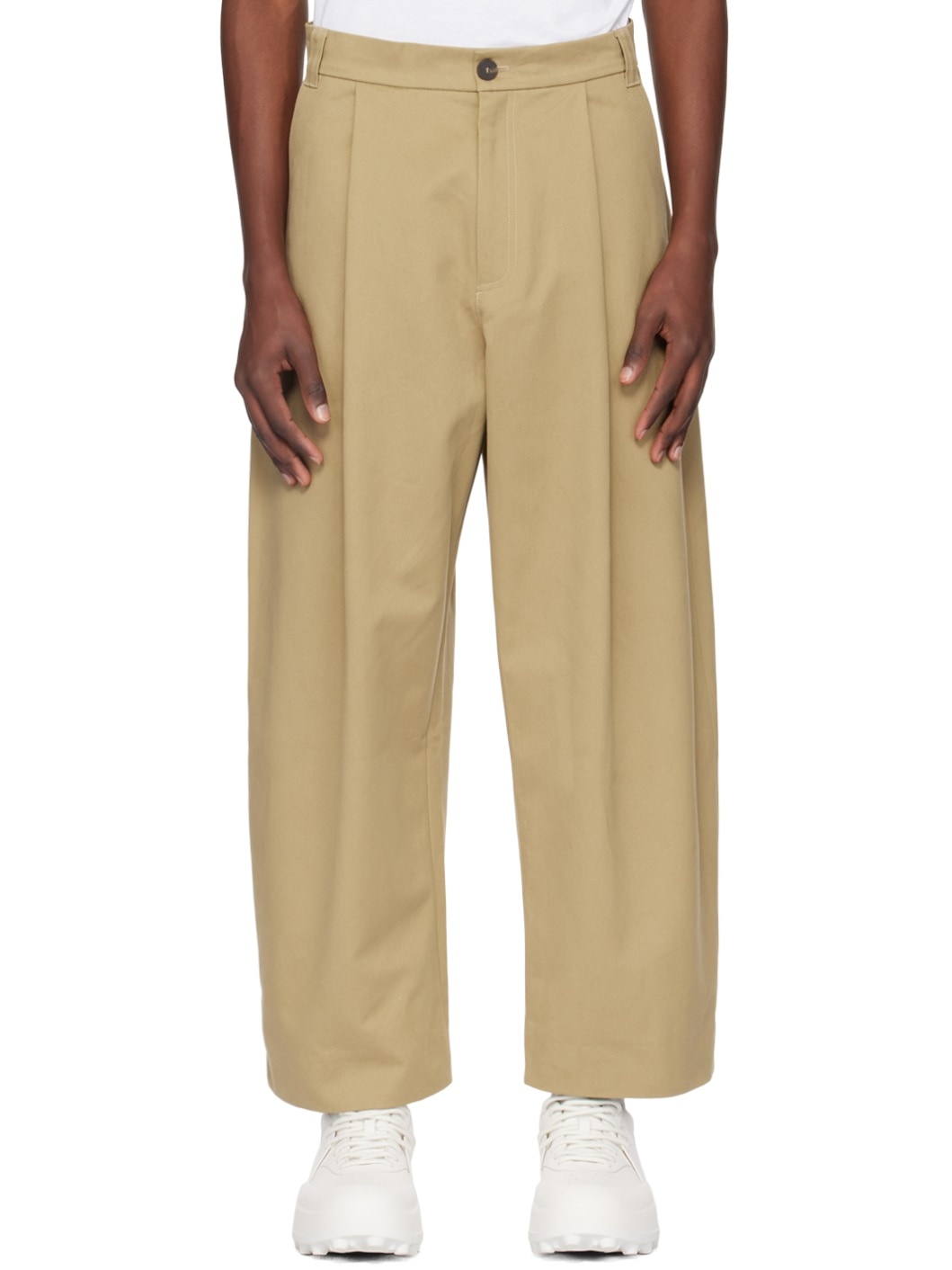 Beige Sorte Trousers - 1