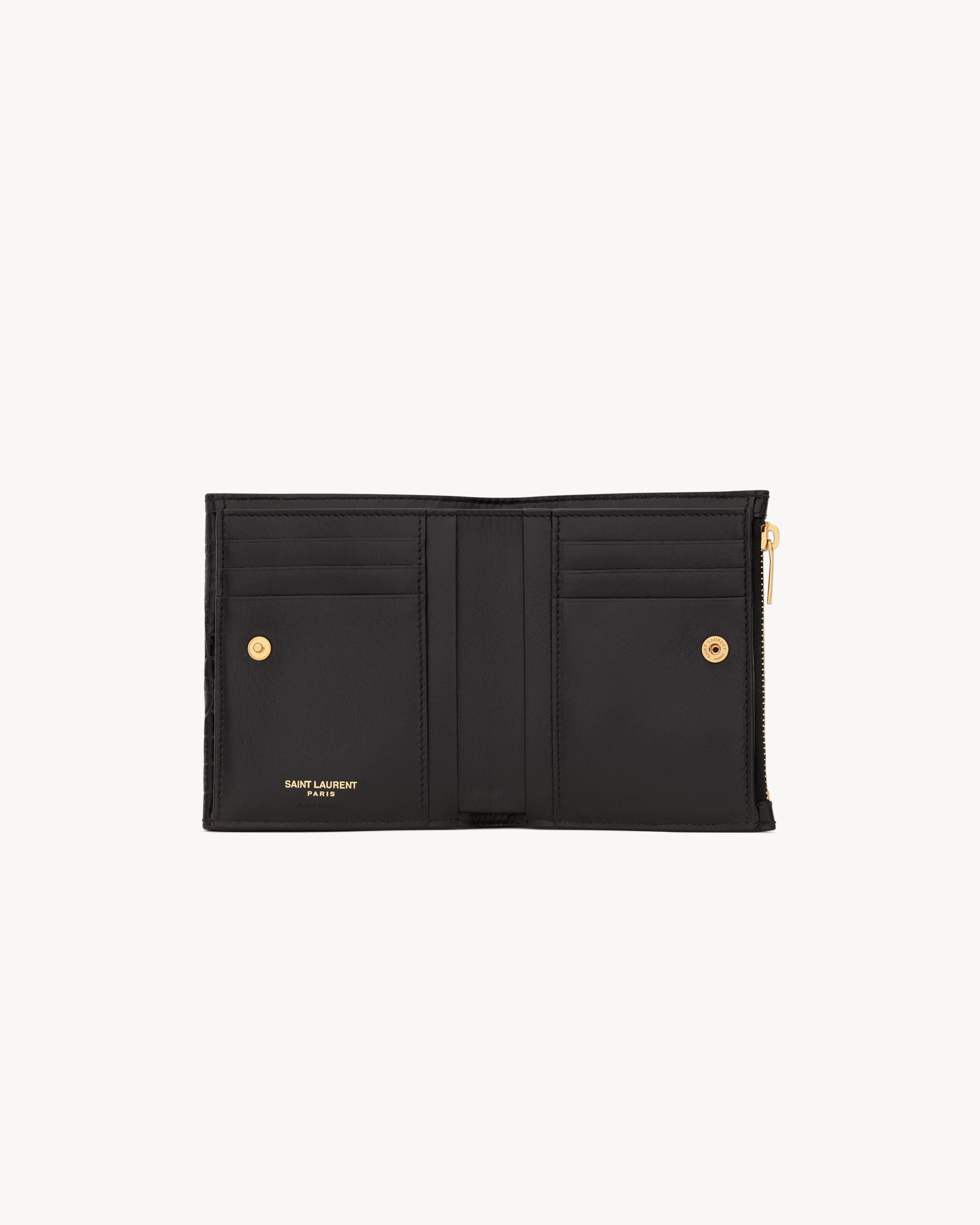 UPTOWN COMPACT WALLET IN CROCODILE-EMBOSSED SHINY LEATHER - 4
