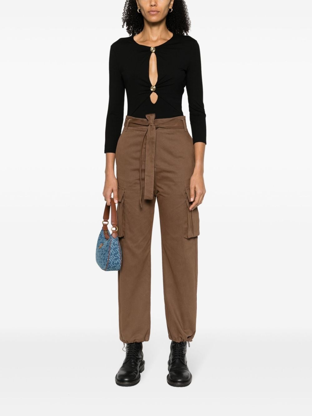 belted straight-leg trousers - 2