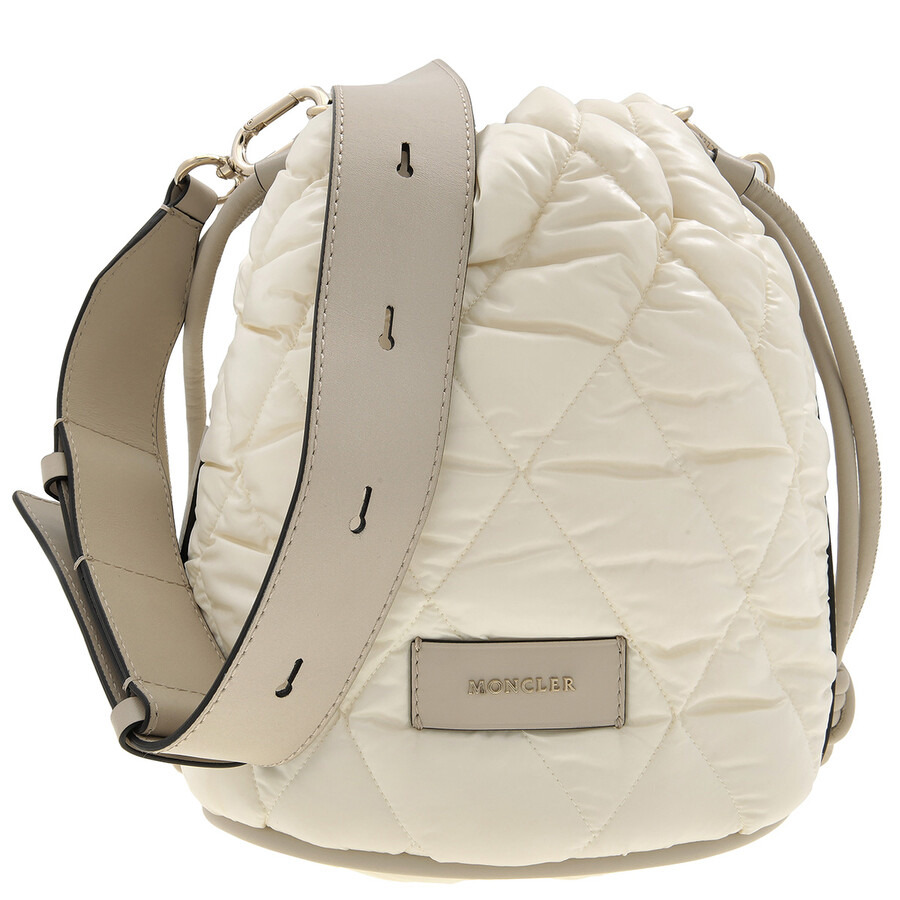 Moncler White Quilted Nylon Laque Bucket Bag - 1