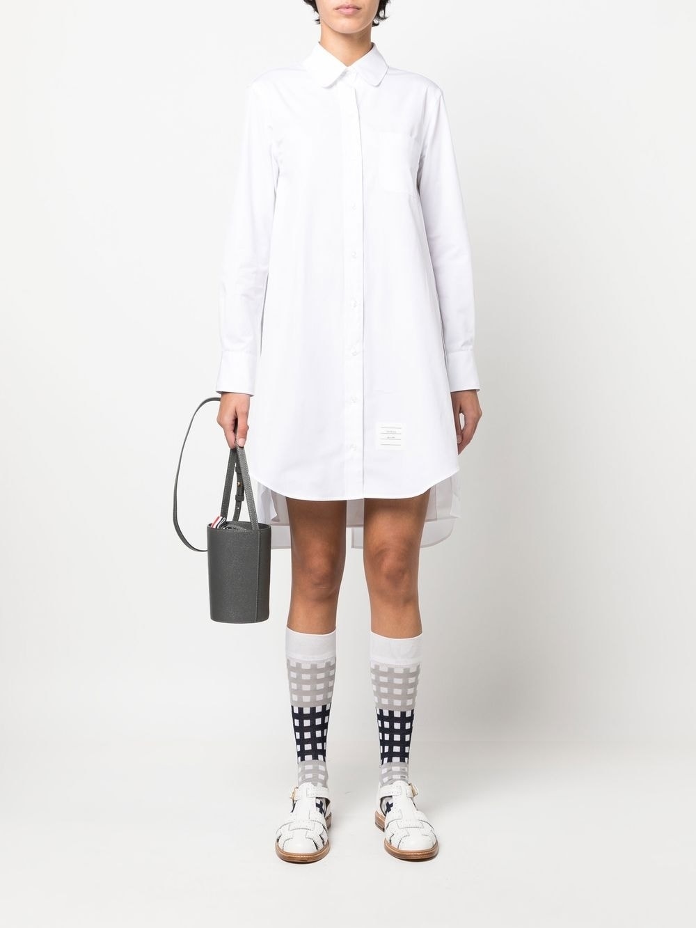 pleat-detail cotton shirtdress - 2