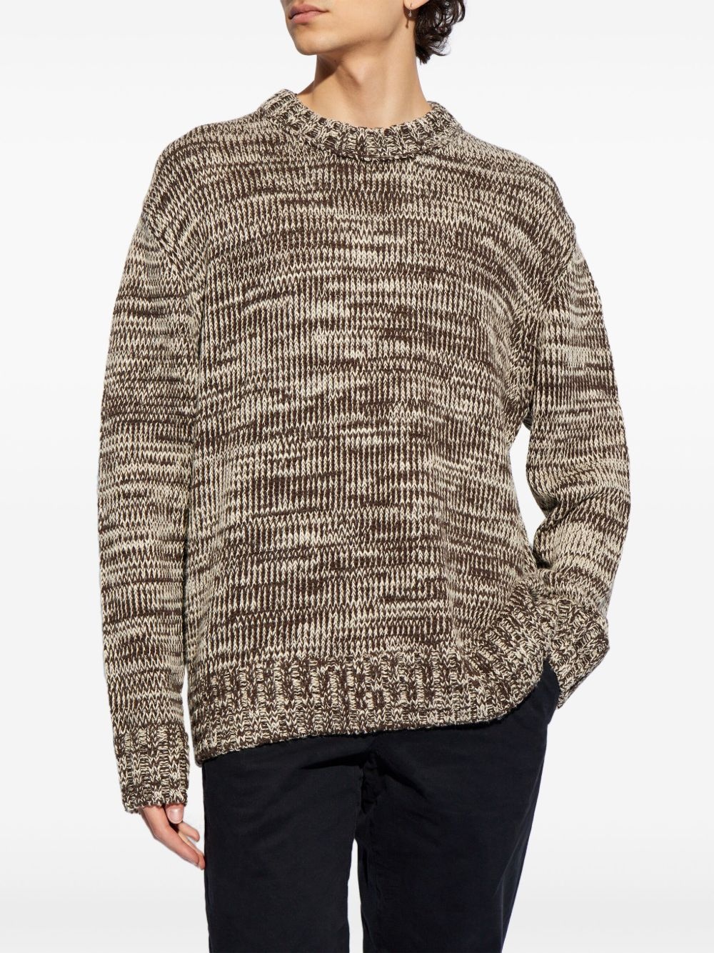 crew-neck marl-knit jumper - 3